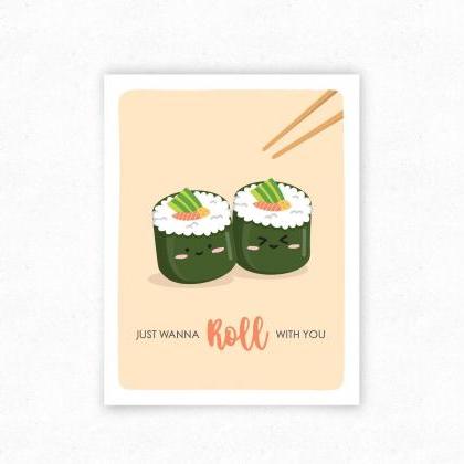 Sushi Roll Funny Food Pun Birthday ..