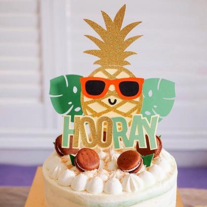 100 Days Birthday Cake Topper - Tropical Pineapple..