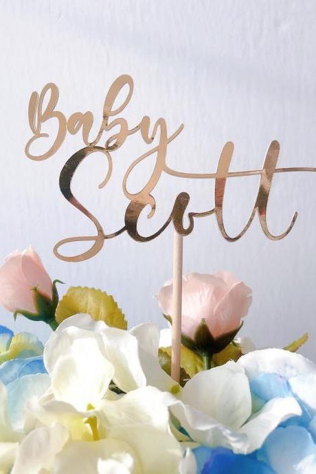 Baby Name Cake Topper | Baby Shower Cake | Baby Birth Announcement.