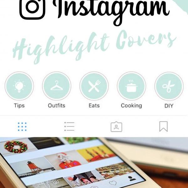 70 Instagram Stories Highlight Covers in Mint Colour.
